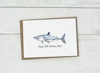Personalised Great White Shark Card, 2 of 4