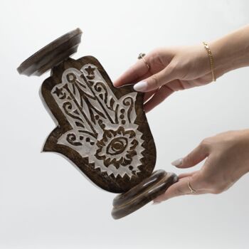 Hamsa Wooden Candle Holder, 2 of 6