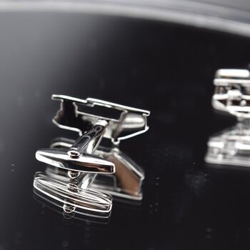 Helicopter Army Silver Cufflinks Gift For Pilots 316 L Stainless Steel Aviation Accessory, 4 of 6
