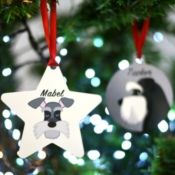 Schnauzer Christmas Tree Dog Decoration Personalised, 4 of 10