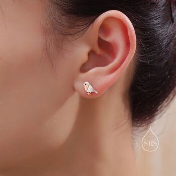 Baby Robin Bird Stud Earrings, 2 of 12