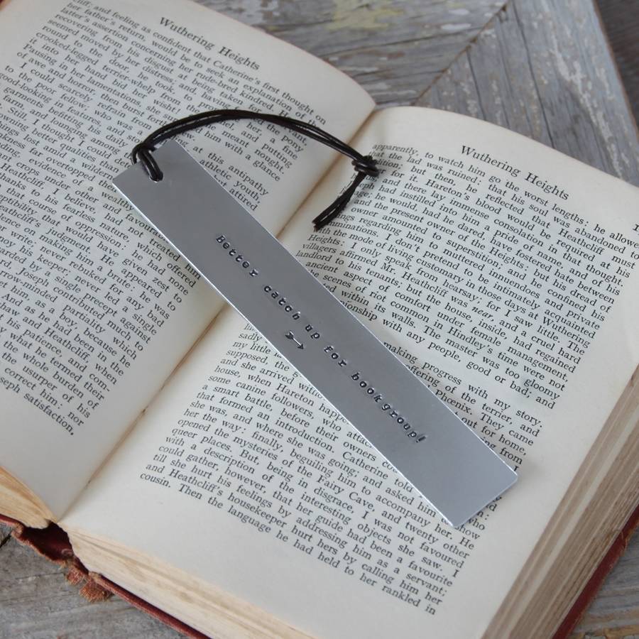 'Better Catch Up For Book Group' Aluminium Book Mark By Otters Barn ...