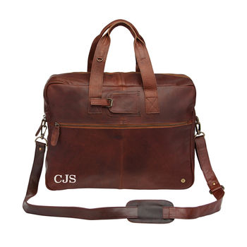 Personalised Leather Classic Holdall In Brown Or Black, 4 of 12