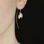 Long Silver Seed Pod Earrings, thumbnail 2 of 4
