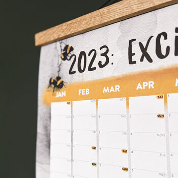 'Exciting Times Ahead' 2023 Bumblebee Wall Planner, 3 of 4