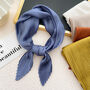 Solid Blue Silk Scarf Pleated Style, thumbnail 1 of 5