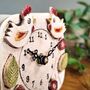 Chicken Hen Cockerel Small Pottery Mantel Clock, thumbnail 2 of 6