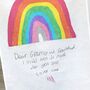 Personalised Rainbow Drawing Tea Towel, thumbnail 2 of 3
