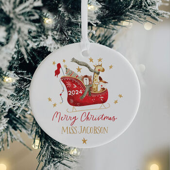 Personalised Christmas Tree Bauble For Teacher, 2 of 5