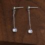 Double Moonstone Dangle Earrings In Sterling Silver, thumbnail 5 of 9