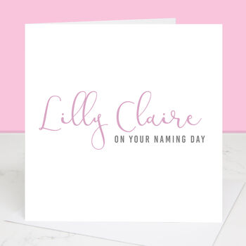 Personalised Naming Day Calligraphy Card, 3 of 4