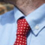 Mens Burgundy And Ivory Polkadot Slim Style Tie, thumbnail 7 of 10
