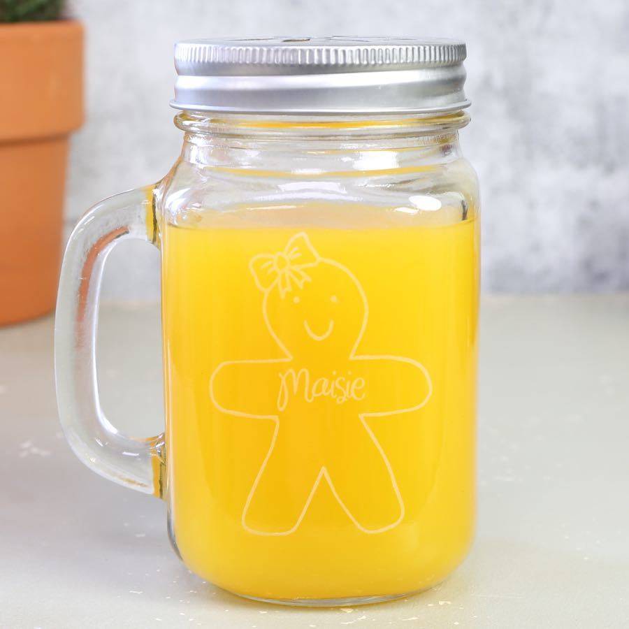 Personalised Mason Drinking Jar With Engraved Heart By Lisa Angel