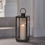 Large Dark Grey Stainless Steel Lantern With LED Candle, thumbnail 1 of 1