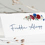 Wedding Place Cards With Burgundy And Blue, thumbnail 4 of 4