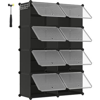 Eight Slot Interlocking Shoe Rack Storage Cabinet Unit, 10 of 11