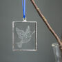Dove Engraved Glass Christmas Tree Decoration, thumbnail 4 of 7