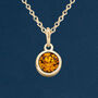 Yellow Gold Plated November Citrine Birthstone Necklace, thumbnail 2 of 12