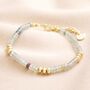 Green Semi Precious Stone Heishi Beaded Bracelet Gold, thumbnail 1 of 4