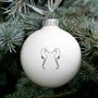 White Christmas Ornament With Sea Horses, thumbnail 1 of 2