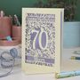 Personalised 70th Birthday Card Papercut Flower Design, thumbnail 1 of 7
