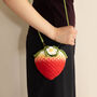 Drawstring Crochet Strawberry Bag, thumbnail 1 of 3