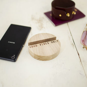 Phone, Tablet Personalised Oak Wood Stand, 5 of 5