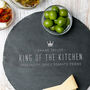 Personalised Chefs Slate Round Serving Board For Men, thumbnail 1 of 4