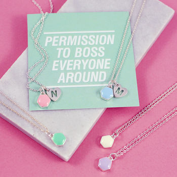 Pastel Enamel Maid Of Honour Gift Necklace, 2 of 12