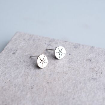 Sterling Silver Sand Dollar Stud Earrings, 3 of 6