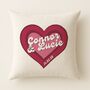 Personalised Retro Heart Couple's Cushion, thumbnail 2 of 2