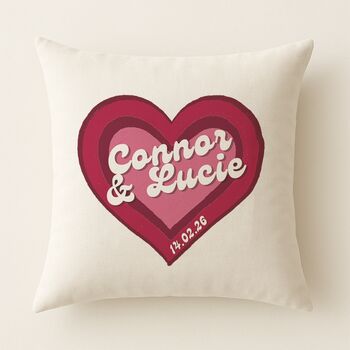 Personalised Retro Heart Couple's Cushion, 2 of 2