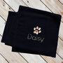 Personalised Microfibre Dog Towel With Name And Paw Motif, thumbnail 2 of 5