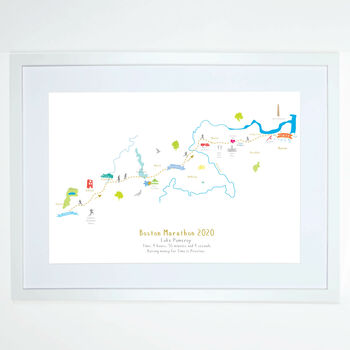 Boston Marathon Route Map Personalised Print, 3 of 6