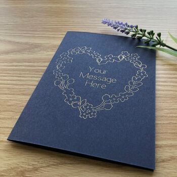 Personalised Heart And Flower Wedding Gold Foil Card, 8 of 12
