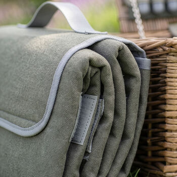 Four Person Grey Tweed Picnic Hamper, 4 of 4