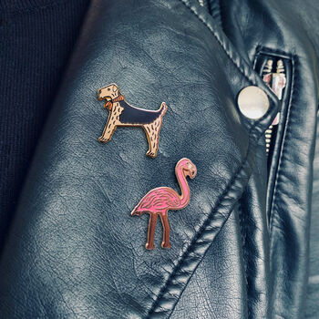 Dog With Neckerchief Gold Plated Enamel Pin, 4 of 4