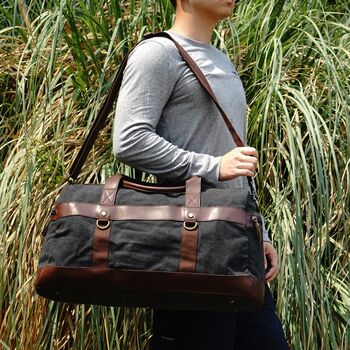 Large Canvas Holdall Duffel, 7 of 10
