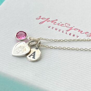 Personalised Safe Travels Heart Shaped Saint Christopher Necklace, 2 of 4