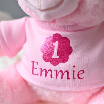 Personalised Pink '1st Birthday' Teddy Bear, 3 of 3