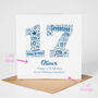 Blue Star Personalised 17th Birthday Card, thumbnail 2 of 5