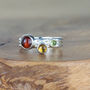 Autumn Garnet, Peridot And Citrine Sterling Silver Ring, thumbnail 1 of 6