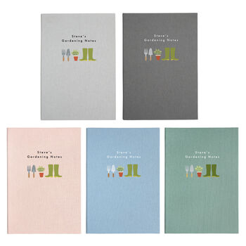 Personalised Gardening A5 Cloth Bound Notebook, 4 of 9