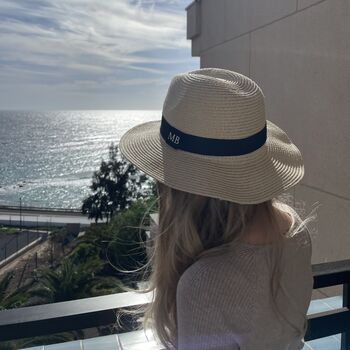Personalised Summer Fedora Sun Straw Hat, 2 of 4