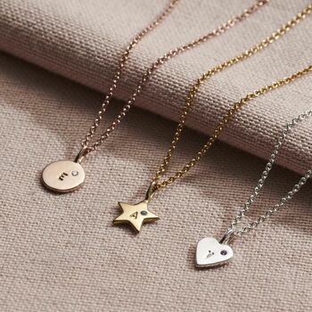 9ct Gold Mini Star Initial Birthstone Necklace, 2 of 7