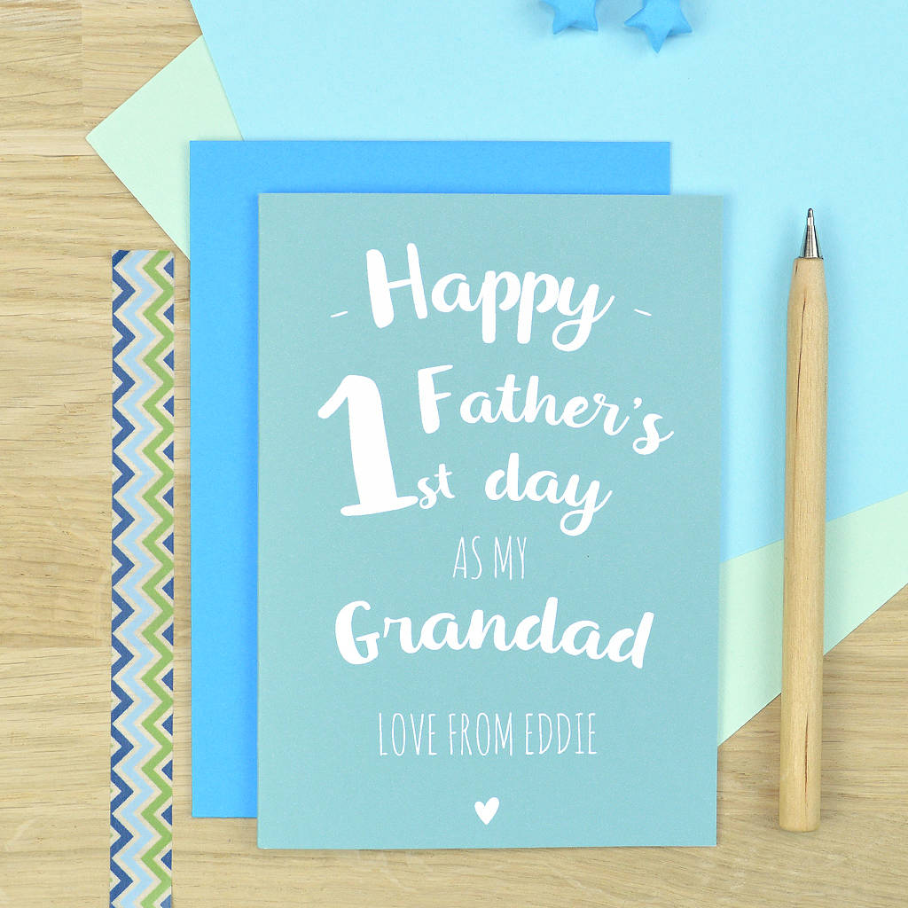 Personalised First Father's Day Card For Grandad By Pink and Turquoise ...