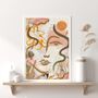 ‘Flora’, Boho Abstract Face Art Print, thumbnail 4 of 7