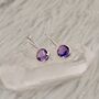 Purple Amethyst Earrings: Silver, Dangle Drop, February Birthstone, thumbnail 4 of 6