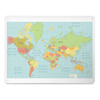 World Map Large Magnetic Wall Art Panel, 2 of 6