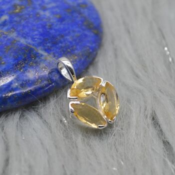 Citrine Silver Floral Pendant: November Birthstone, 8 of 8